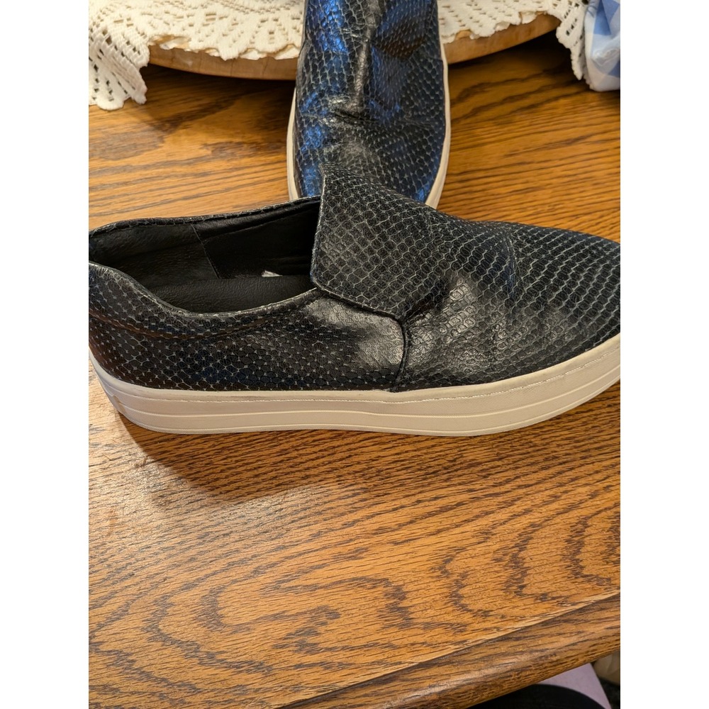 J/Slides NYC Snakeskin Slip On Sneakers Platform Shoes Size‎ 7.5